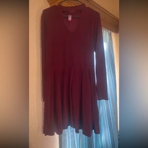 Maroon keyhole neck dress